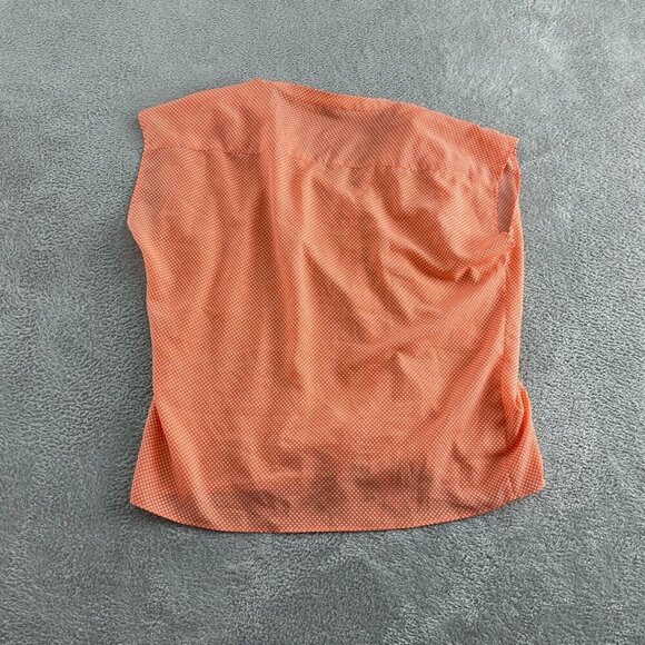 Ann Taylor Loft Womens Sleeveless Button-Up Orange Polka Dot Blouse Size M 3642 - Picture 2 of 8